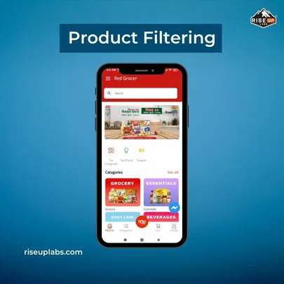 Product filtering of Red Grocer mobile app